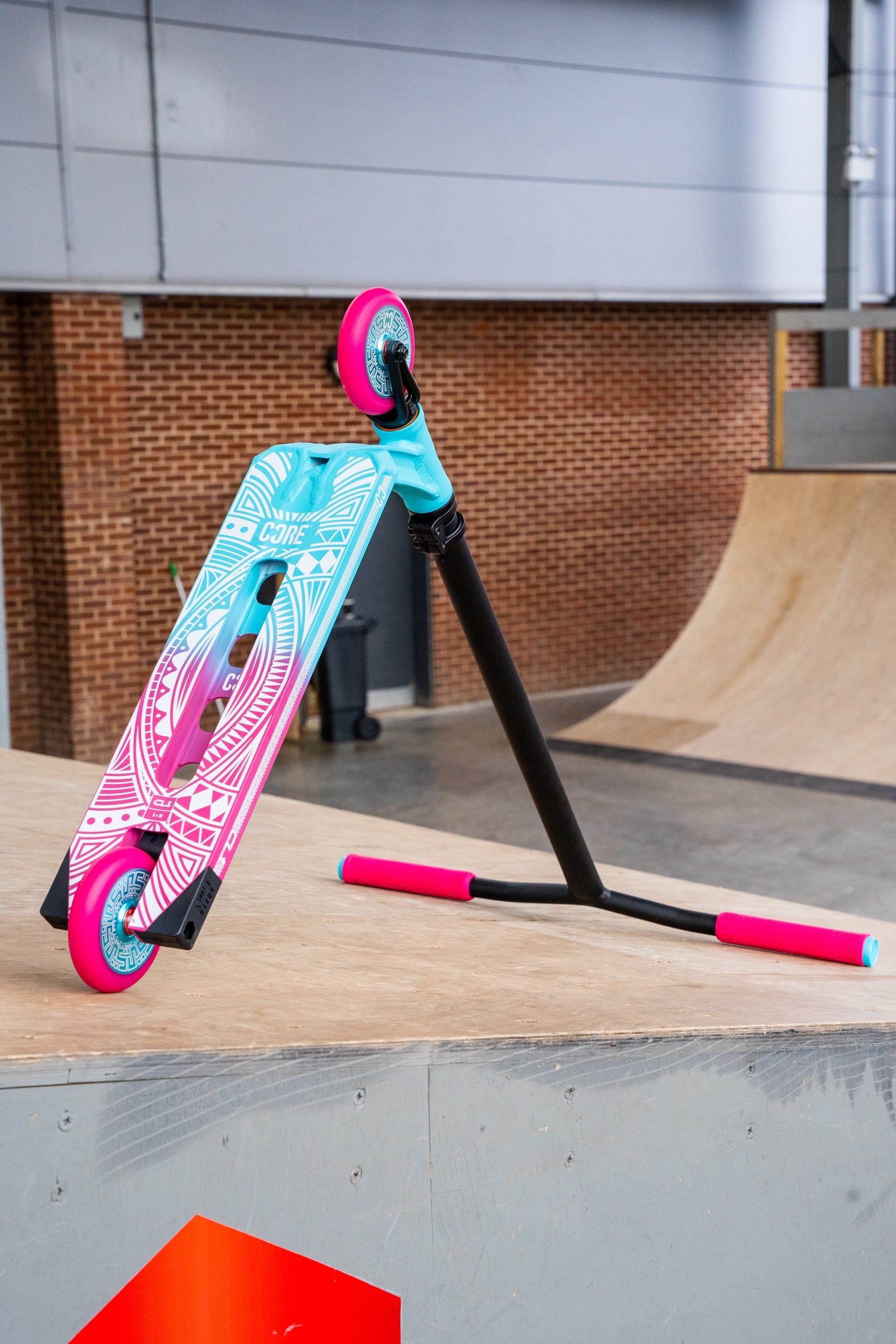 CORE CL1 Complete Stunt Scooter Pink & Teal I Adult Stunt Scooter Bottom Skatepark